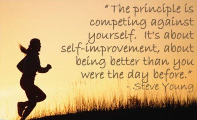 The principle is competing against yourself. It’s about self-improvement, about being better than you were the day before.– Steve Young